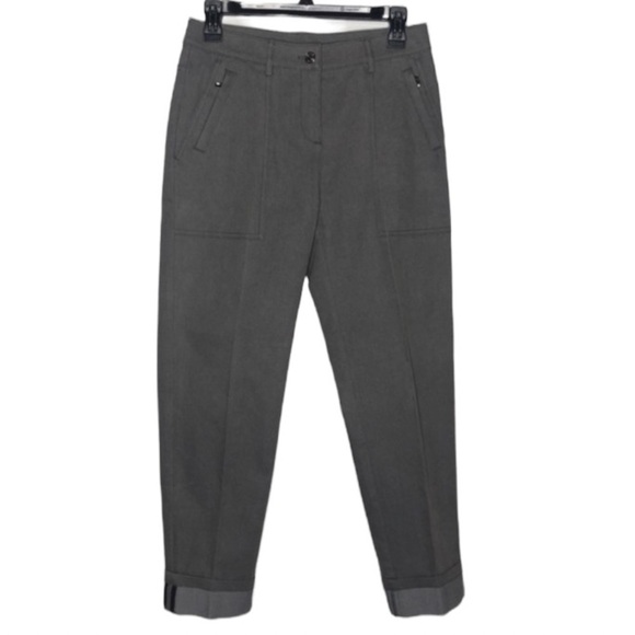 St John High Rise Cuffed Hem Gray Ankle Pant - Picture 1 of 11